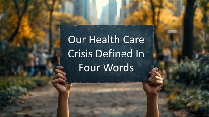 Our health care crisis defined in four words